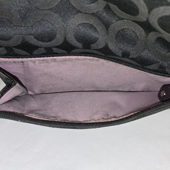 COACH 43641 Madison Black Op Art Signature Flap Clutch Wallet No Checkbook Cover - Picture 4 of 8